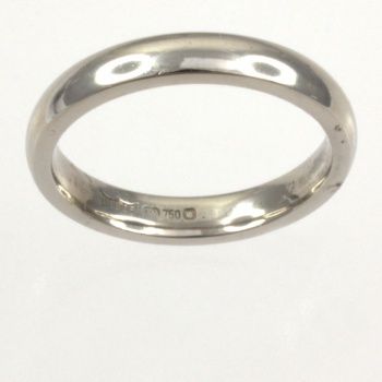 18ct White Gold Wedding Ring Size I
